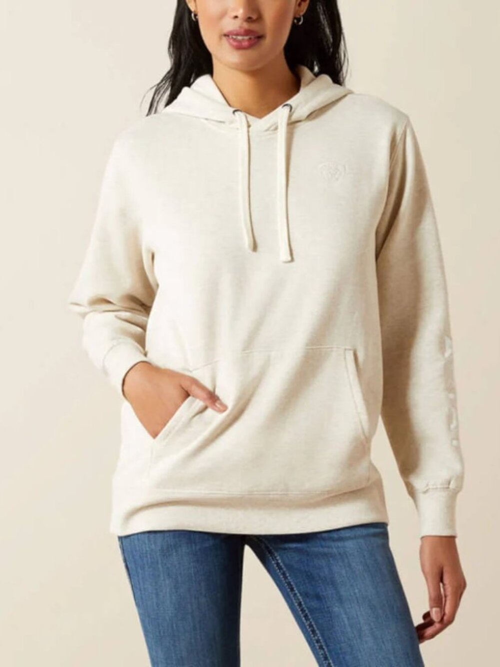 Ariat Womens Logo 2.0 Hoodie Oatmeal Heather - 10062270 | NWT